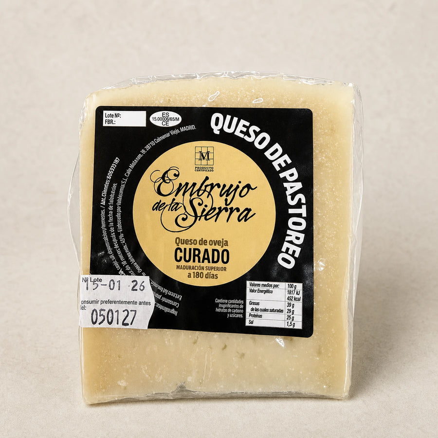 Queso de oveja curado Embrujo de la Sierra con maduración superior a 180 días